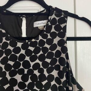 Calvin Klein B&W Polka Dot Dress size 6